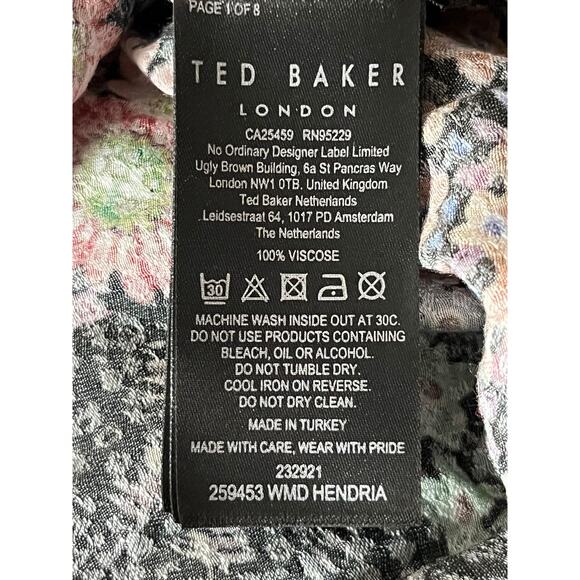 Ted Baker Dress Hendria floral-print ruffled crepe minidress size 2 (US 6) E - Picture 7 of 9